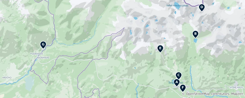 Kaart van Iconic High Tatras Stays