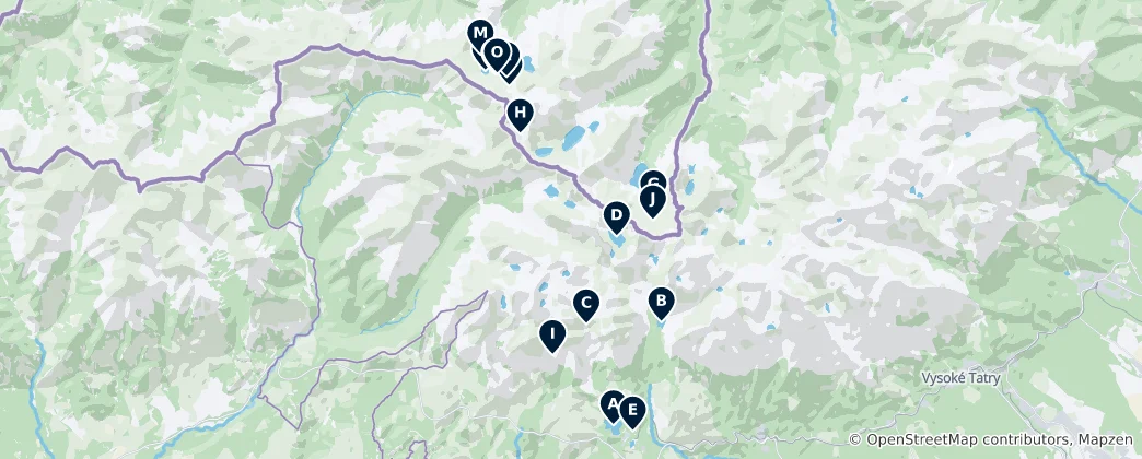 Mapa Lakes and Waterfalls