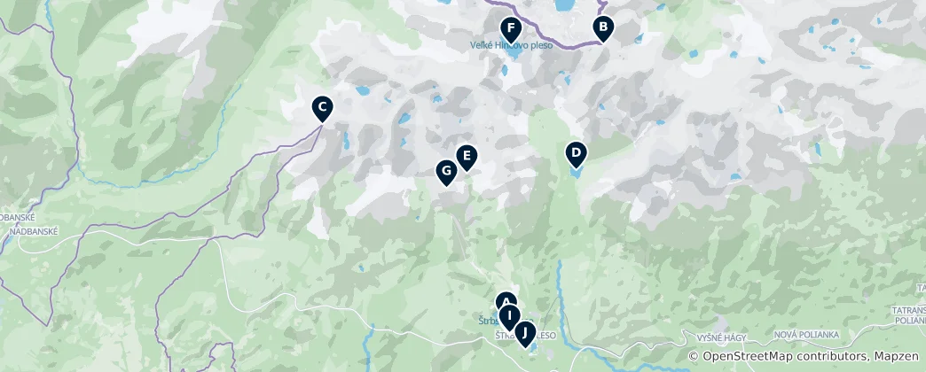 Kaart van Štrbské Pleso Essentials