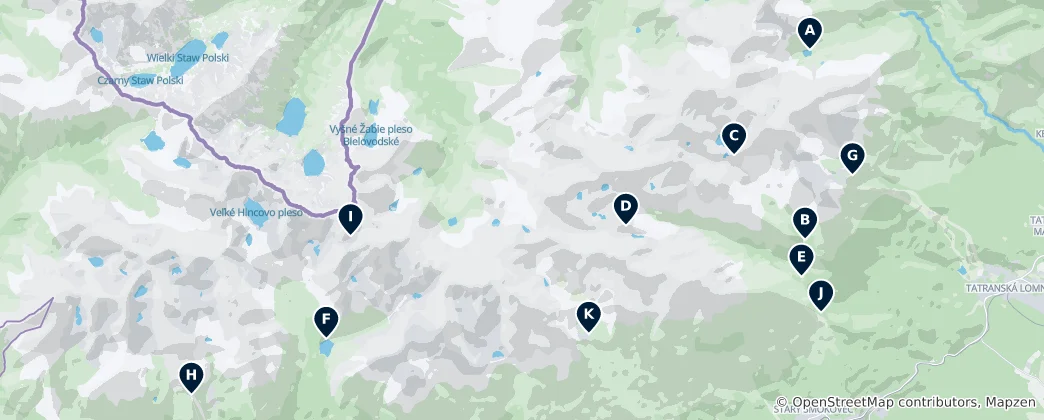 Karte von Alpine Huts & Shelters