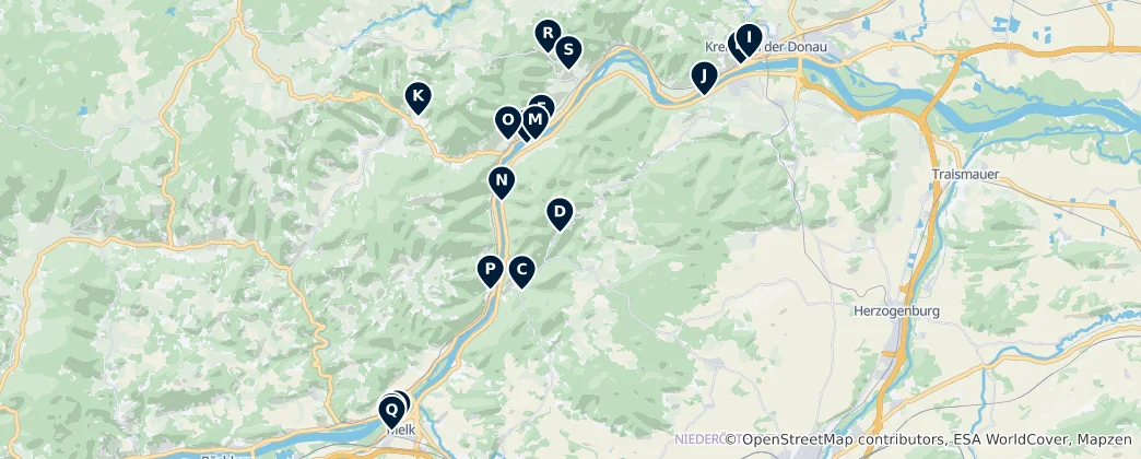 Mapa Austria's Sacred Sites