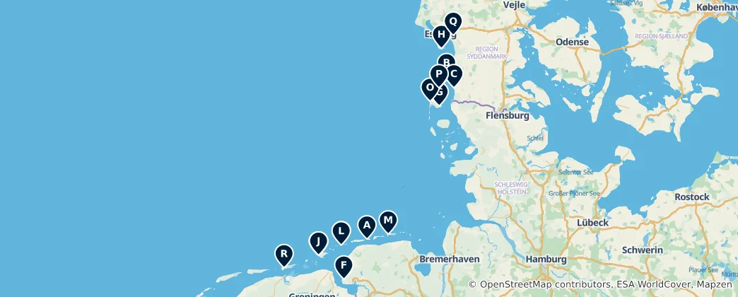 Carte de Coastal & Island Churches