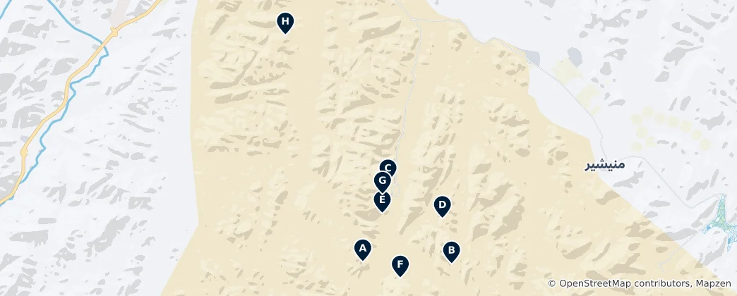 Map of Wadi Rum Heritage Sites