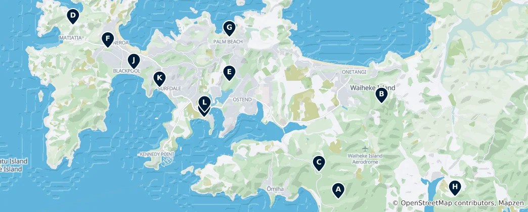 Mapa Scenic Reserves & Viewpoints
