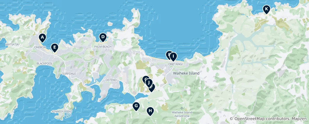 Karte von Waiheke Island Essentials