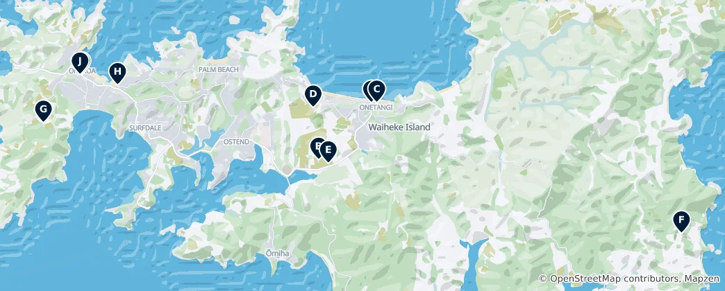 Mappa di Wineries & Island Dining