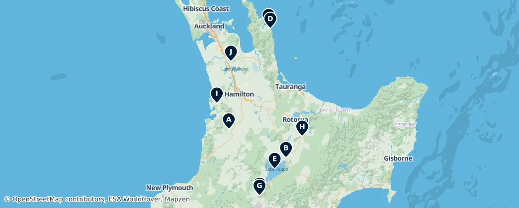 Map of New Zealand's Natural Wonders