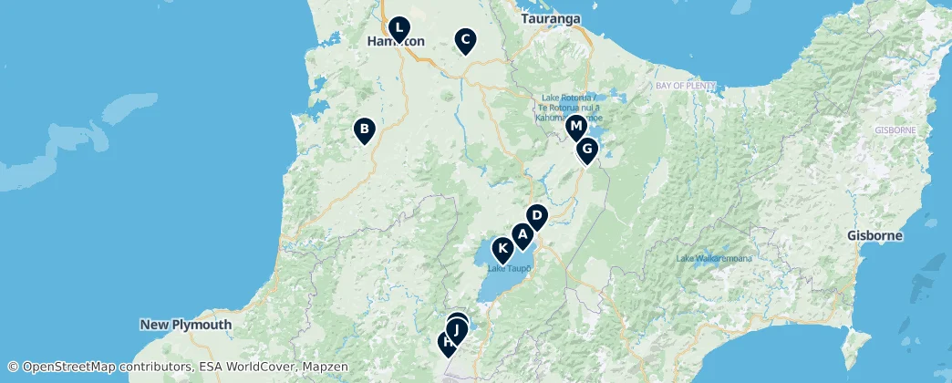 Map of Waikato Region Unmissables
