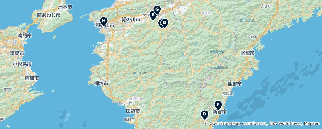 Mapa Wakayama Prefecture's Absolute Essentials