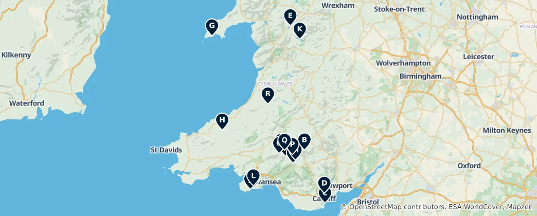 Wales' Natural Wonders 지도