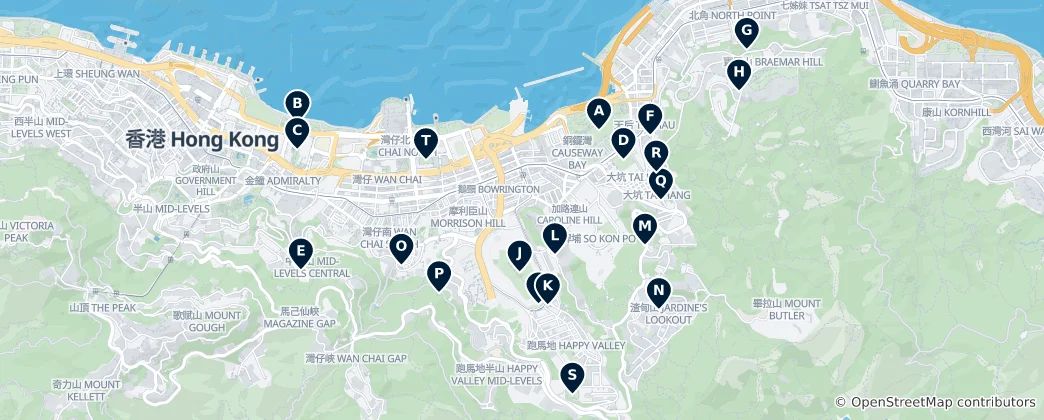 Mapa De Hong Kong Parks and Gardens