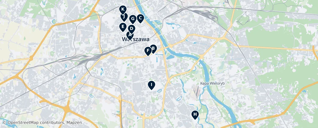 Map of Hidden Gems of Warsaw