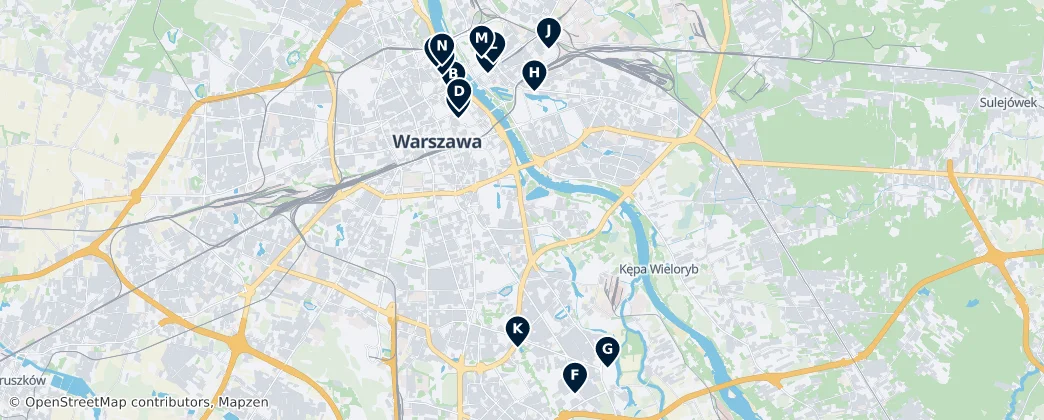 Mapa De Arquitectura Sacra de Varsovia