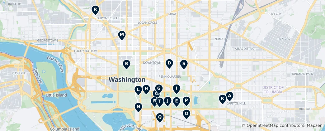 Mapa Iconic Museums & Galleries