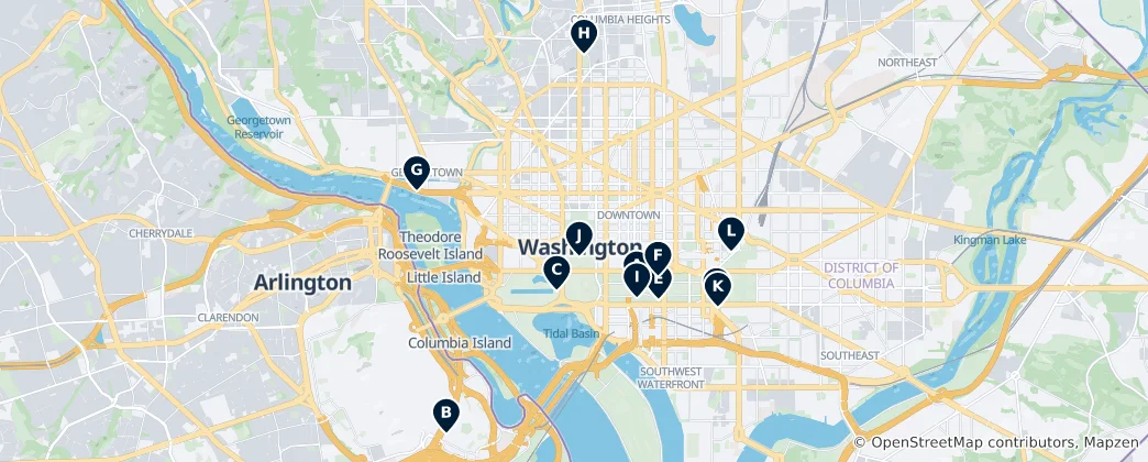Mapa Parks & Gardens