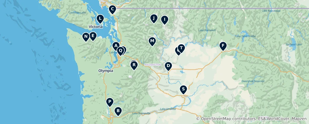 Mapa Parks and Viewpoints