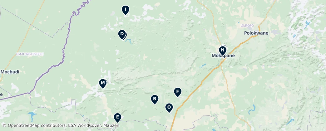 Map of Waterberg's Essential Wildlife and Scenic Wonders