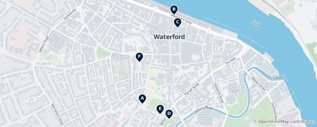 Mapa Waterford's Top Sights
