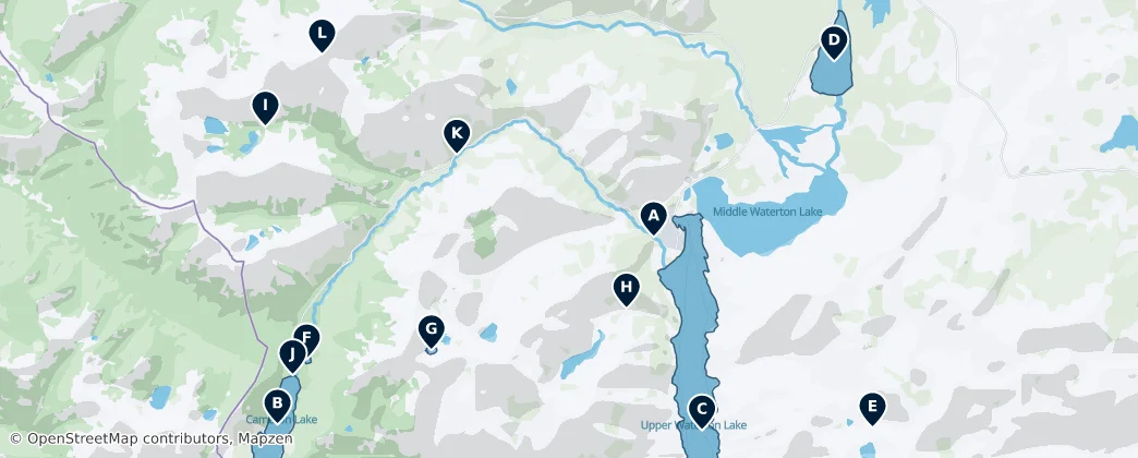 Waterton Lakes Highlights — Karte