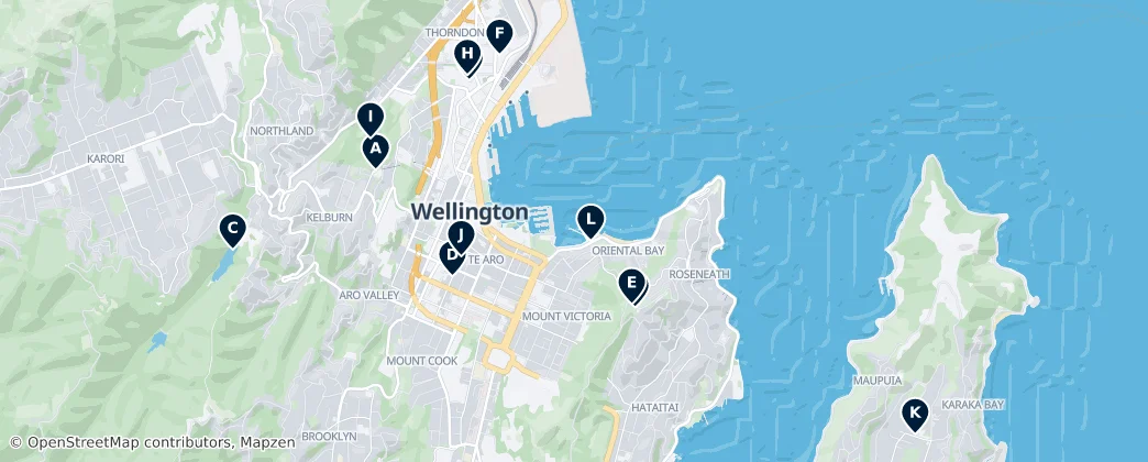 Map of Wellington City Unmissables