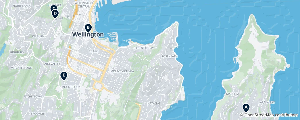 Map of Wellington Museums & Galleries