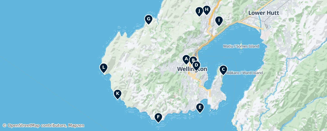 Map of Wellington Parks and Nature