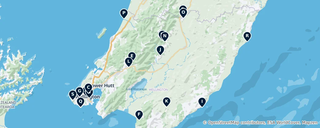 Map of Wellington Peaks and Viewpoints