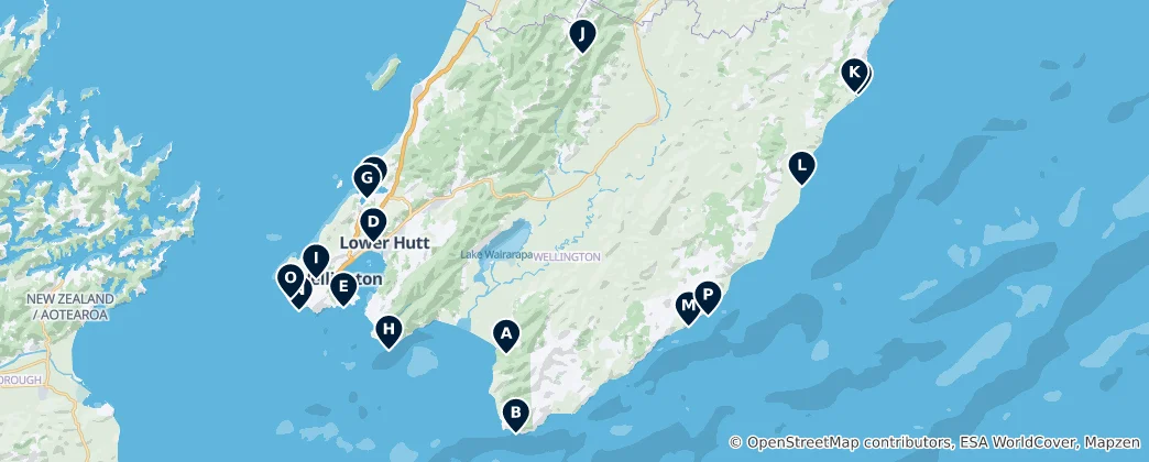 Map of Wellington's Natural Wonders