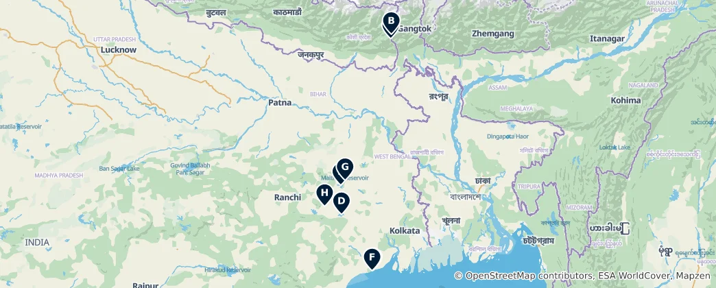 Mapa Natural Attractions