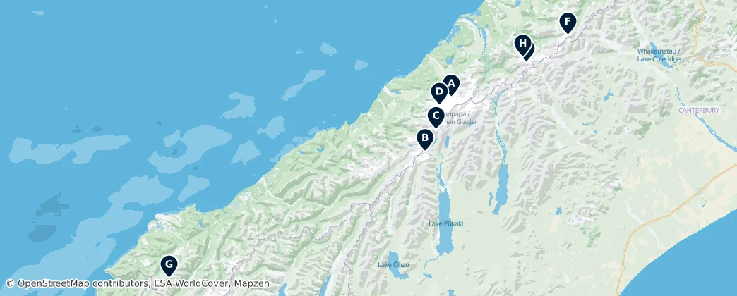 Map of Majestic Glaciers and Ice