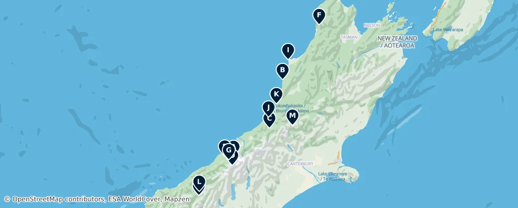 Map of West Coast Region Essentials