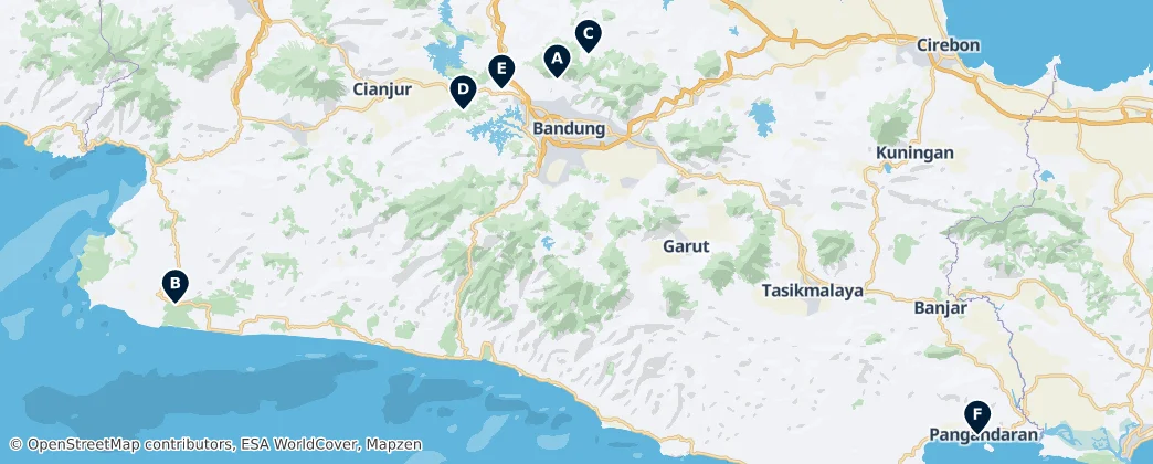 Waterfalls, Springs & Viewpoints — Harita