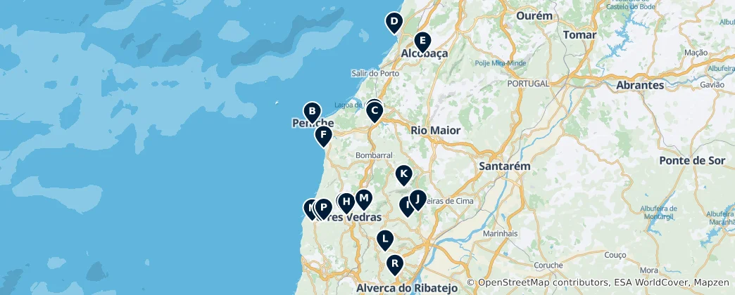 Mapa Portugal's Historic Fortifications