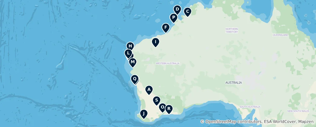 Western Australia Camping Adventures Haritası