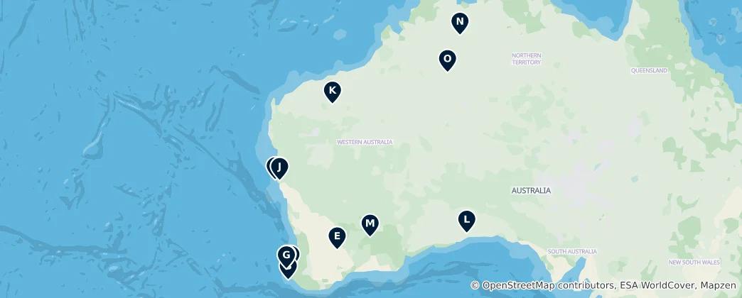 Mapa Western Australia's Absolute Essentials