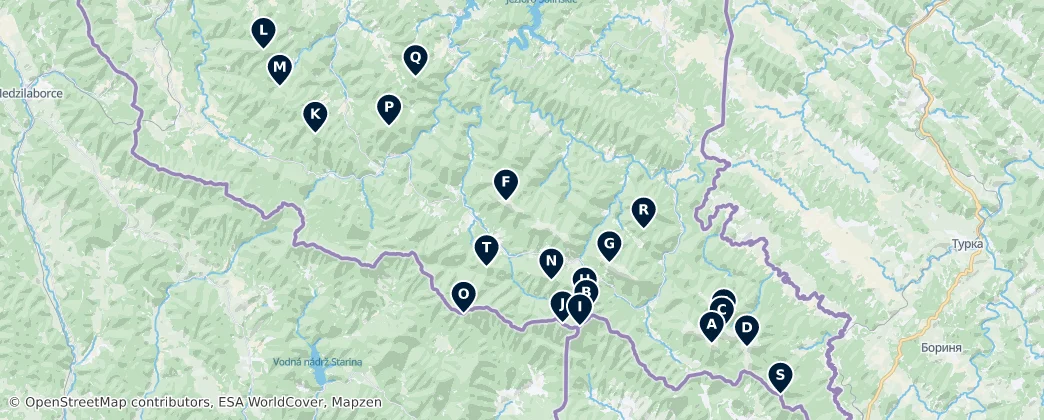Bieszczady Peaks & Ridges — mapa