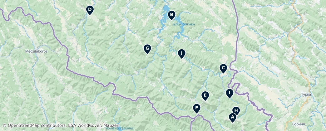 Western Bieszczady Essentials — Térkép