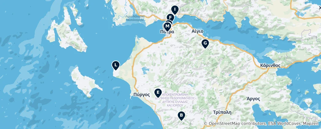 Mappa di Western Greece Essentials
