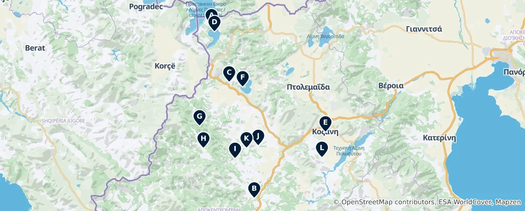 Mapa Western Macedonia Essentials