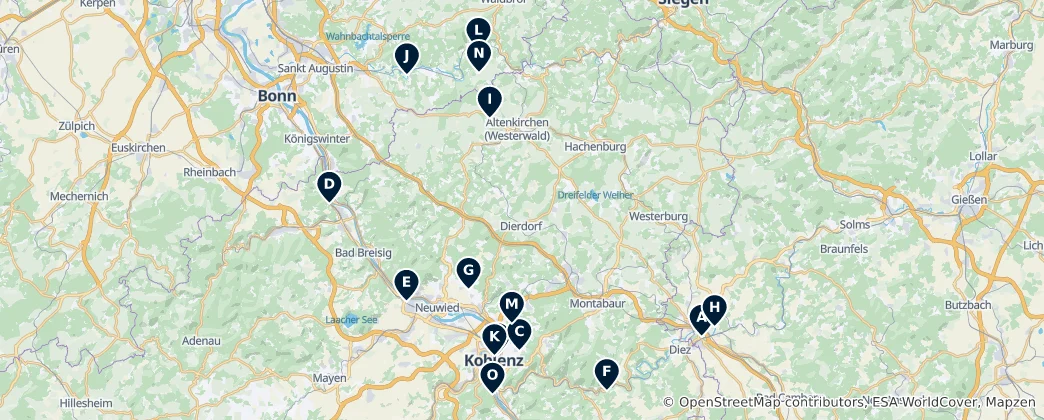 Mappa di Historic Churches & Abbeys