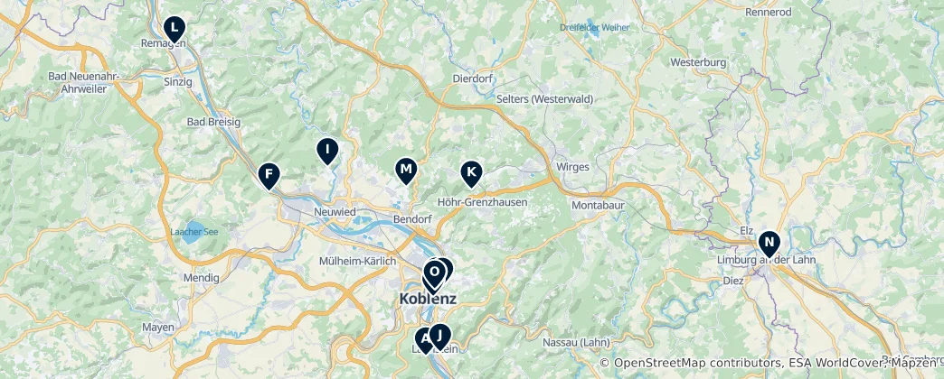 Carte de Westerwald Unmissables