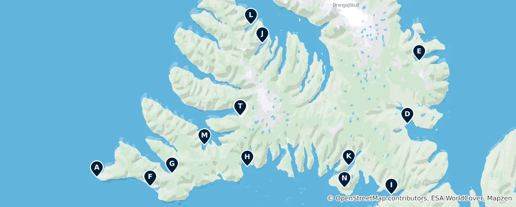 Westfjords Must-Sees 지도