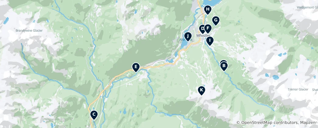 Mappa di Whistler Essentials