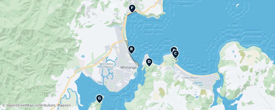 Whitianga Highlights — Mappa