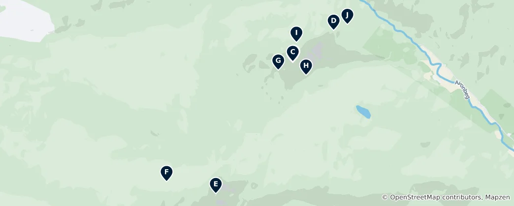 Map of Climbing and Cliff Adventures