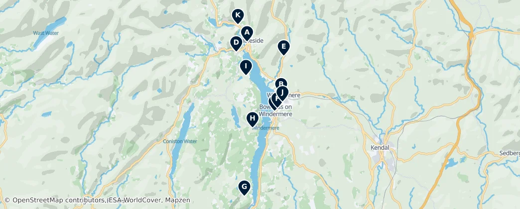 Map of Historic Churches of the Lakes