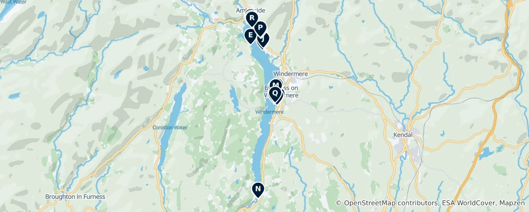 Mapa de Windermere Lakeside Adventures