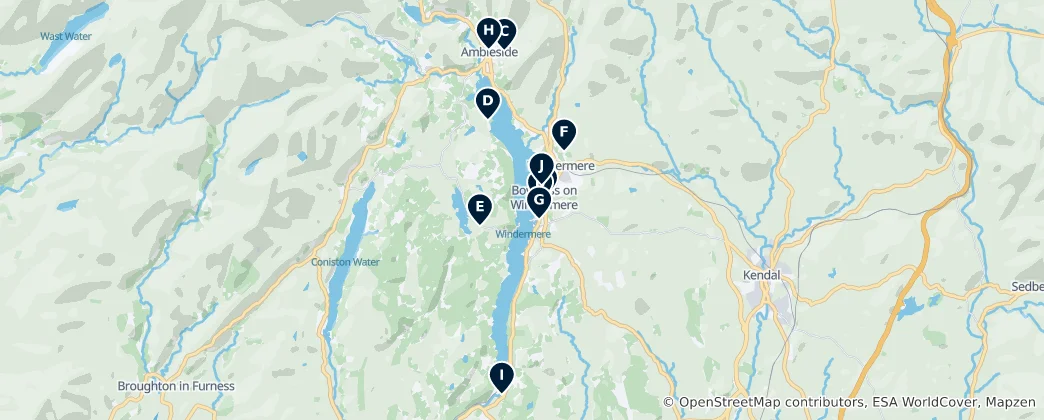 Mapa Windermere's Absolute Essentials