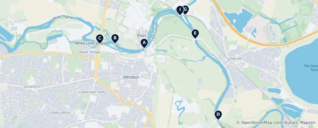 Mapa Windsor Bridges