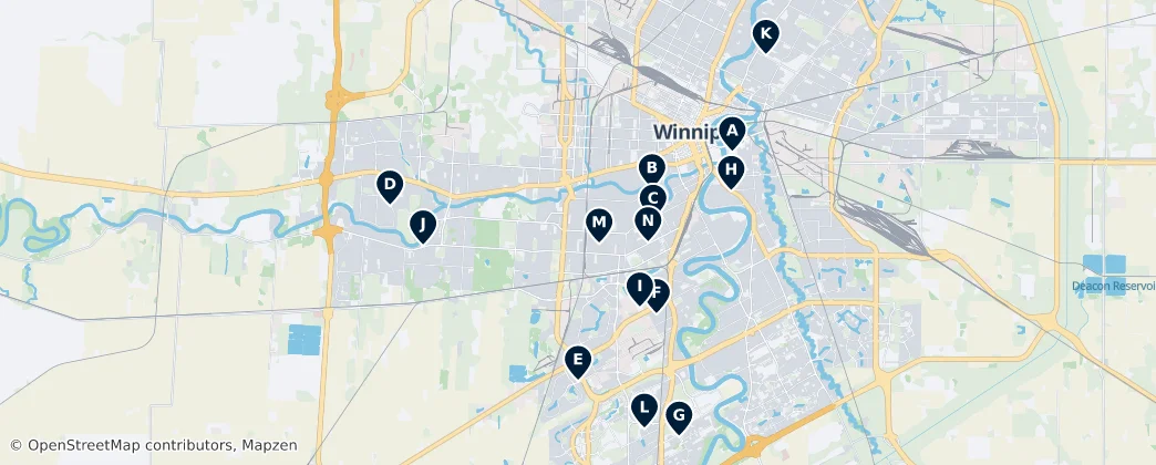 Mappa di Places of Worship
